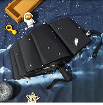 Automatic Black Umbrella Starry Sky Folding Male and Female Students Sunshine and Anti-ultraviolet parasol
