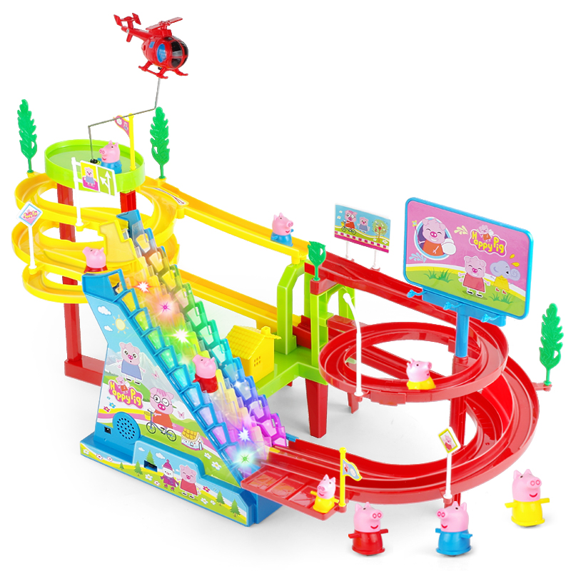 Play-resistant piggy Climbing Stairs Orbital Petch Baby 3 4 Years Old Railcar Electric Toy Boy Puzzle 6 years old