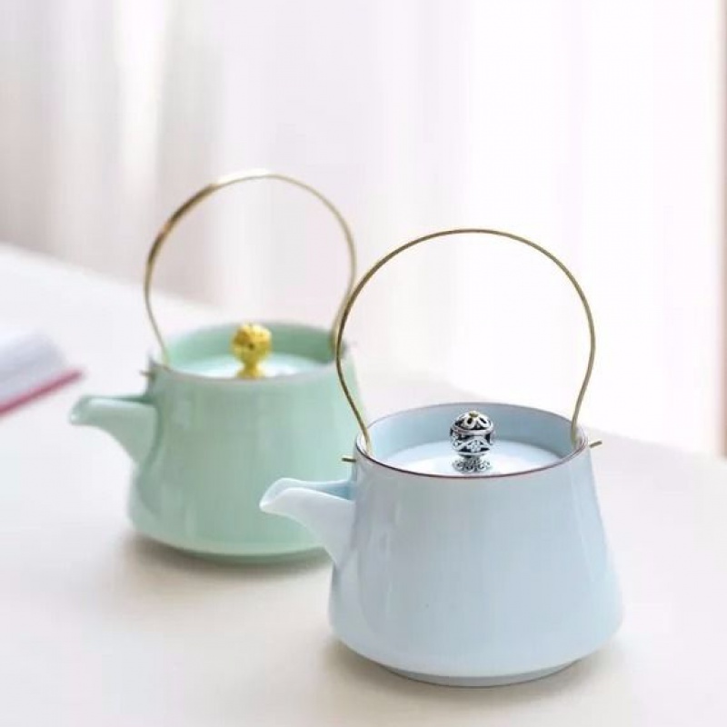 Pure color single master kung fu tea set celadon teacup girder pot cup personal cup sample tea cup dry terms plate ceramic package