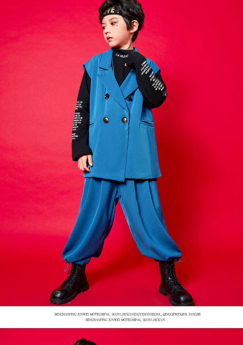 儿童模特国潮走秀潮服女童t台潮装时装男童帅气走秀时尚个性服装