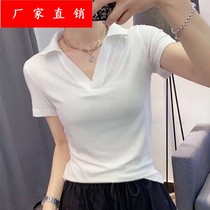 Lapel half-sleeved T-shirt RX-ZS Danfya Yao Duoduo Weishang Womens Special Sale True Value Seven Zi Pavilion