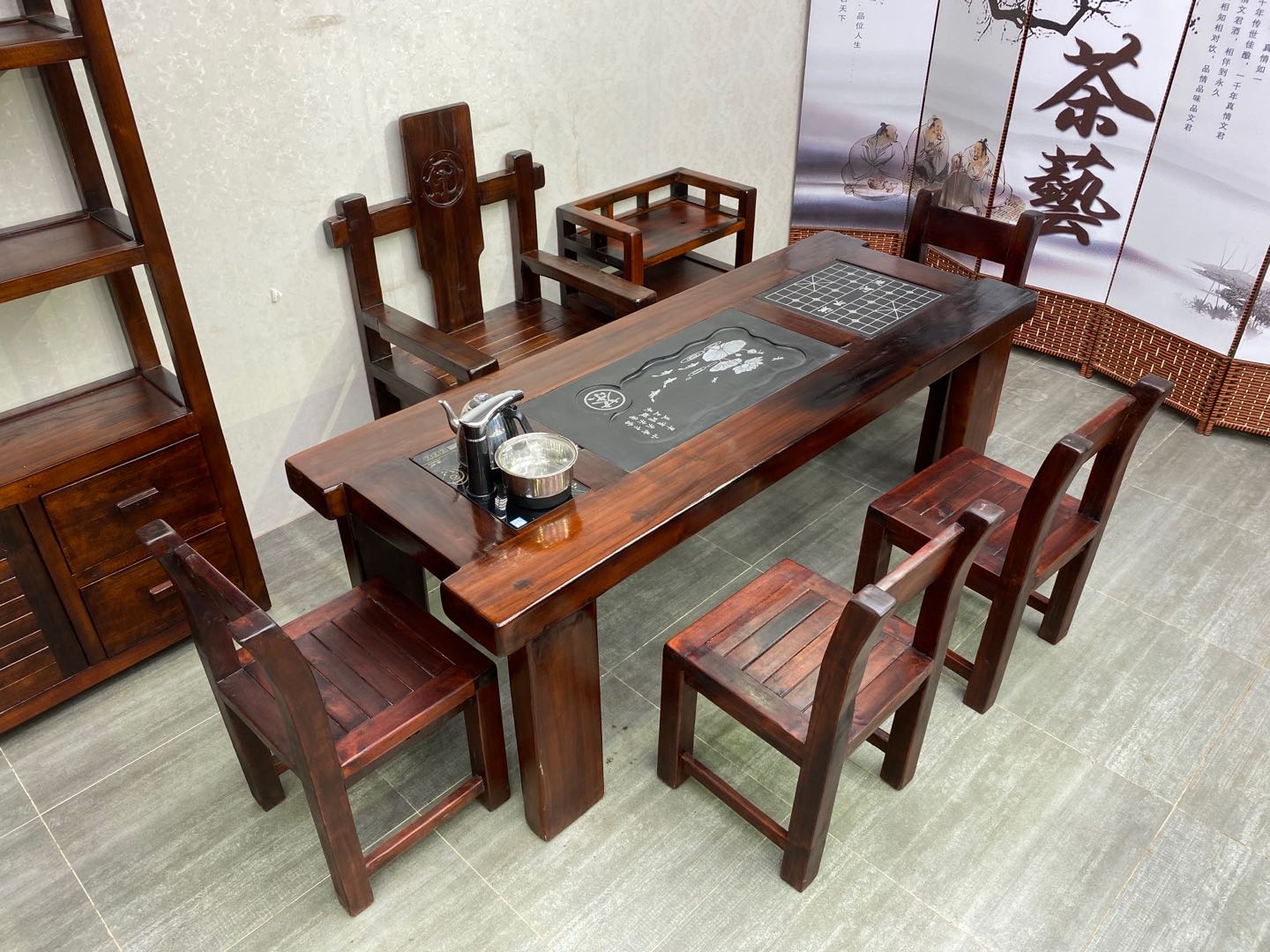 老船木茶桌仿古功夫茶台实木茶艺桌泡茶桌客厅茶几新中式喝茶桌