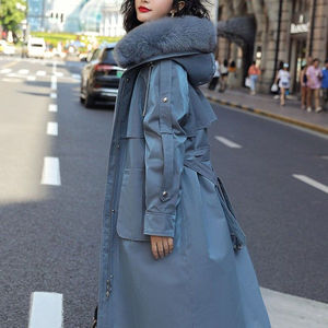 2020冬季新款派克羽绒棉服女中长款韩版宽松毛领棉衣外套加厚棉袄