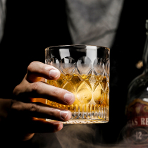 Unleaded glass carved whiskey Cup classical cocktail Cup classical glass goblet ice hockey cup water glass