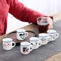 Small mug mini ceramic cup nostalgic classic office tea cup small wine glass gift custom logo Cup