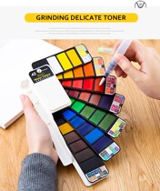 42 Solid Watercolor Paint Set With Water Brush Pen Foldable