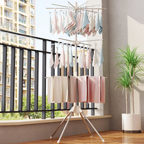 Baby baby drying rack multifunctional balcony floor-to-ceiling folding indoor diaper childrens hanger stainless steel drying hanger