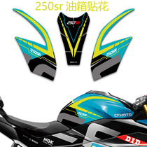 Suitable for spring wind 250sr fuel tank stickers fishbone stickers modified stickers thickened decals Color decorative pull flower prints
