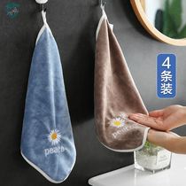 Handle towel hanging towel wash face home kitchen cloth hanging towel hand wipe small square towel cotton hand towel hanging