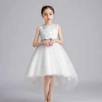 Girls princess dress puffy gauze childrens dress wedding dress white skirt foreign-style gauze dress June 1 childrens performance costume