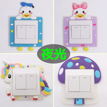 4 Night Switch with clear cute decorative frame wall with clown wall protective cover cover