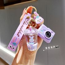 Xingdailu keychain girl cute creative liquid into oil couple schoolbag pendant chain pendant car key hanging