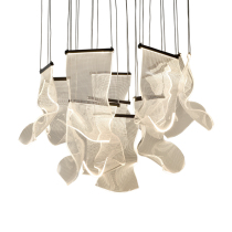 Postmodern Creative Acrylic Light Transmission Board Engineering Light Sales of floating white paper Styled Chandelier Hotel Lobby