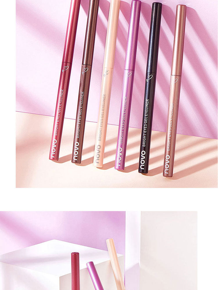 novo眼线胶笔防水防汗持久不晕染铅笔式硬头新手初学者彩色眼线笔