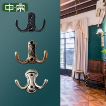 Clothes Hook double hook wall into the home shoe cabinet cloakroom door clothes hook single perforated solid bronze stainless steel color