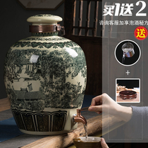 Jingdezhen ceramic wine jar Wine jar wine jar Antique wine jar bubble wine bottle with faucet 20 kg 30 kg 50 kg
