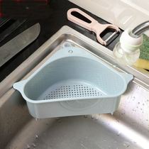 Leakage basket drain basket triangle pool side shelf calendar water rack drain blue kitchen sink sink soup