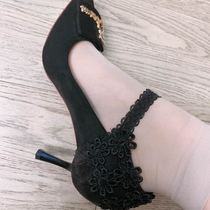 Heel cover lace adjustable size high-heeled accessories detachable strap anti-falling heel shoe cover anti-shoe
