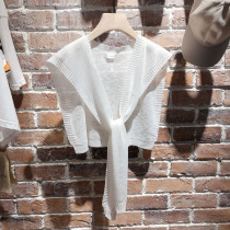 Summer shawl spring and autumn knotted vest thin section knitted ice silk small shawl scarf false collar all-match decoration female