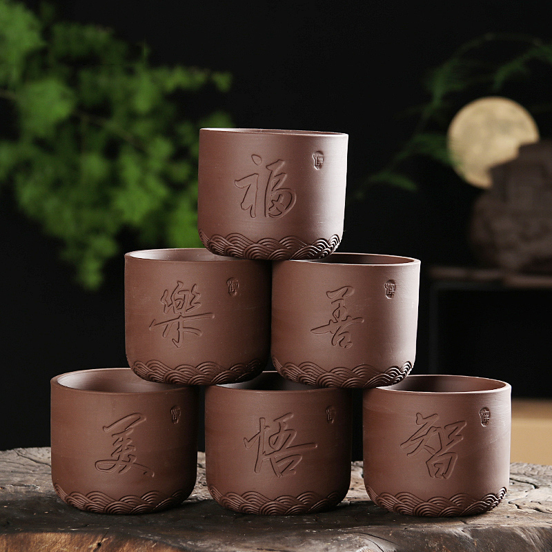 The Purple sand flowerpot green plant manual hand - made ceramic fangyuan breathable, fleshy form ancient Chinese wind full 10 yuan package mail desktop