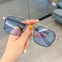 Starry Sky gradient glacier blue glasses male tide myopia anti-blue radiation flat mirror ruby eyes Tide brand female eye care