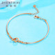 18K gold bracelet female thin staff K gold bracelet heart transfer bead genuine au750 rose gold color gold bracelet 18K gold bracelet female thin staff K gold bracelet heart transfer bead genuine au750 rose gold color gold bracelet