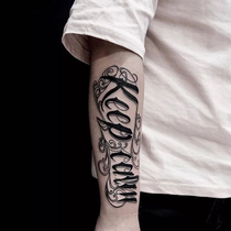 Tattoo Stickers Keep Calm Gothic Floral English Letter Tattoos