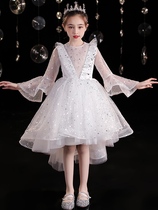 Girls light extravagant gown gown princess dresses children gown dresses dress light extravagant and high-end flower gowns to perform.