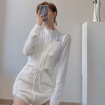 White Sports Suit 2021 New Womens Net Red Explosive Style Goddess Fan Casual Fashion Two Suit Pants