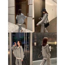 Casual Fashion Suit Spring style 2021 New female small sub-high salt series fried street grey Two sets of foreign air