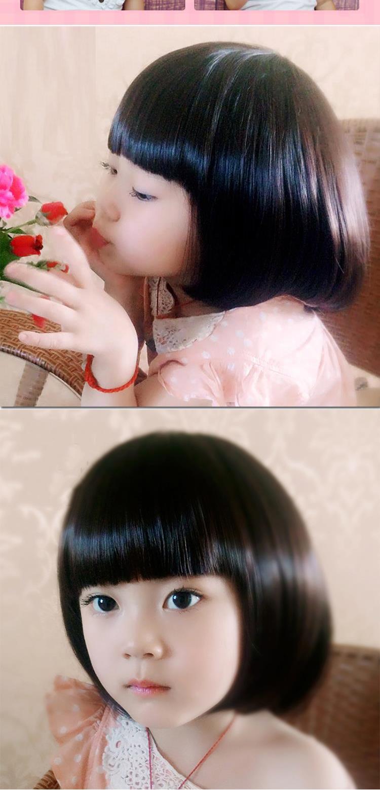网红女童可爱波波头整头套齐刘海公主风短发型短发