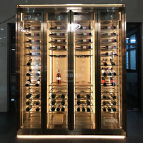 Customized white wine and wine shelf display rack Bogu rack wine cellar villa cigar cabinet European-style stainless steel wine cabinet