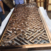 Customized hotel lobby rose gold entrance into the entrance of the lattice hollow aerial type through the metal stainless steel screen partition