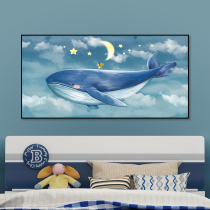 Children's room cartoon animal diamond painting full diamond new whale creative diamond embroidery bedroom bedside sticker cross stitch