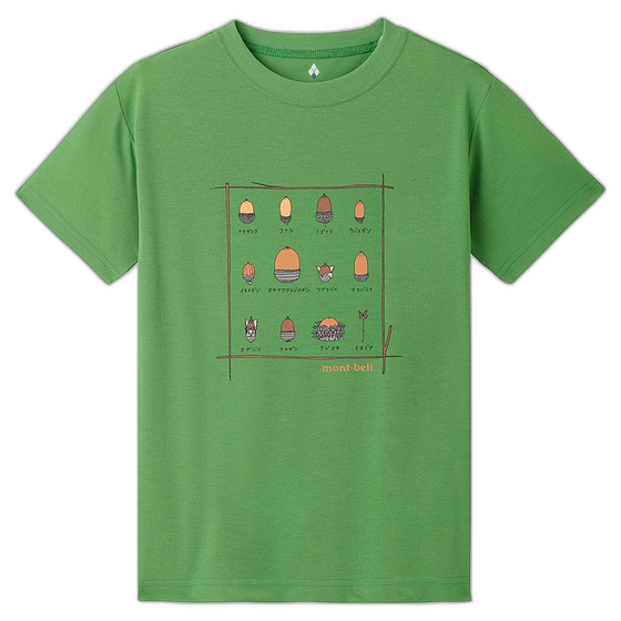 Montbell Montbell Summer Outdoor WIC Children's Nut Pattern Print Quick Dry Short Sleeve T-shirt Montbell Montbell Summer Outdoor WIC Children's Nut Pattern Print Quick Dry Short Sleeve T-shirt
