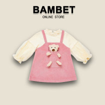 Italy BAMBET girls autumn dress 2021 new small children foreign-style baby princess dress childrens dress