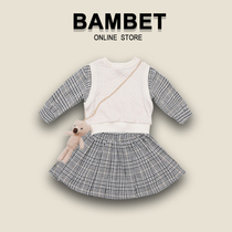 Italy BAMBET girl spring and autumn set 2021 new childrens dress two-piece foreign baby Autumn dress