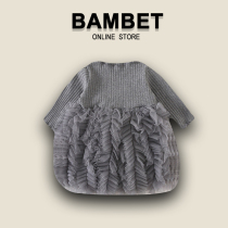 Italian BAMBET girls autumn dress 2021 new little girl foreign style long sleeve puffy gauze princess dress