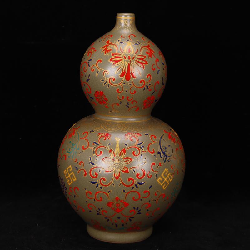 Jingdezhen imitation enamel see colour gourd vases, antique reproduction of clear acting palace restoring ancient ways antiques flea household adornment furnishing articles