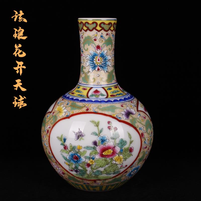 The see colour enamel jingdezhen qianlong tree to watch The king of porcelain bottles sitting room of Chinese style furniture decorative antique furnishing articles