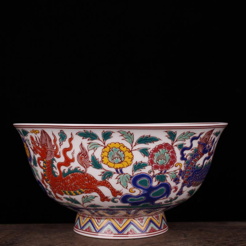 The Bucket color kirin bowl of blue and white guiguzi imitation qianlong classic soft adornment art porcelain, Chinese wind bowls furnishing articles