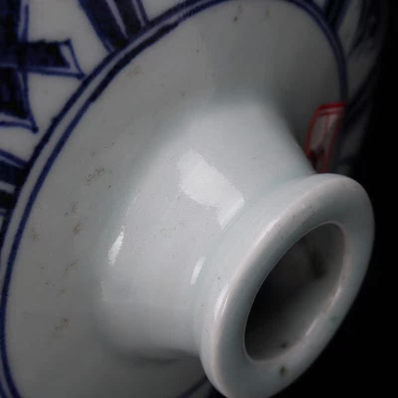 Jingdezhen ceramics yuan blue and white bottle up chasing Han Xinmei hand antique Chinese style household play antique furnishing articles