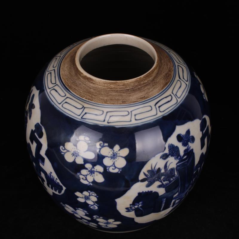 Pure checking porcelain of jingdezhen folk sweet ice name plum old POTS do old and antique reproduction antique collection furnishing articles