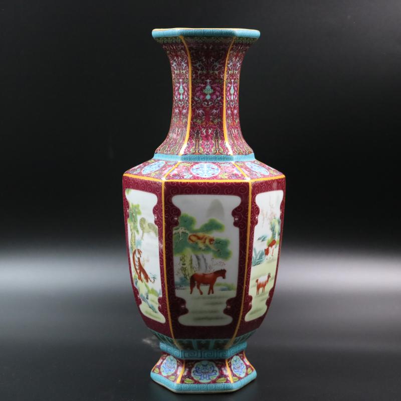 Jingdezhen archaize colored enamel porcelain the qing qianlong com.lowagie.text.paragraph zodiac bottles of antique home decoration old goods furnishing articles