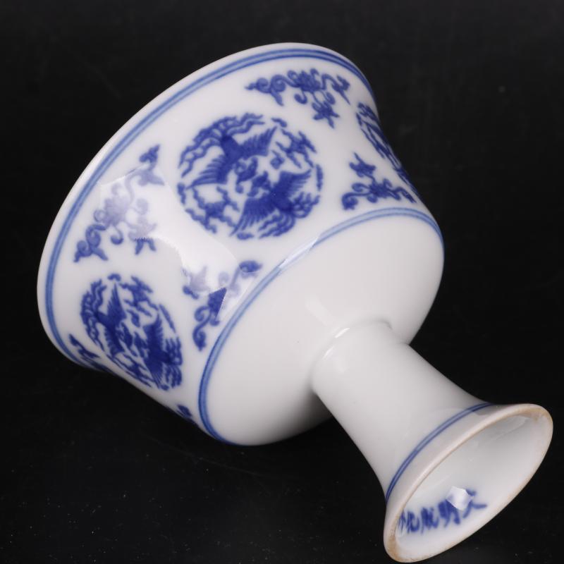 In blue and white grain best cup antique handicrafts, household of Chinese style China antique curio collection