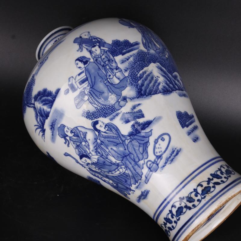 Antique crafts porcelain household of Chinese style living room rich ancient frame penjing collection the qing qianlong character mei bottle