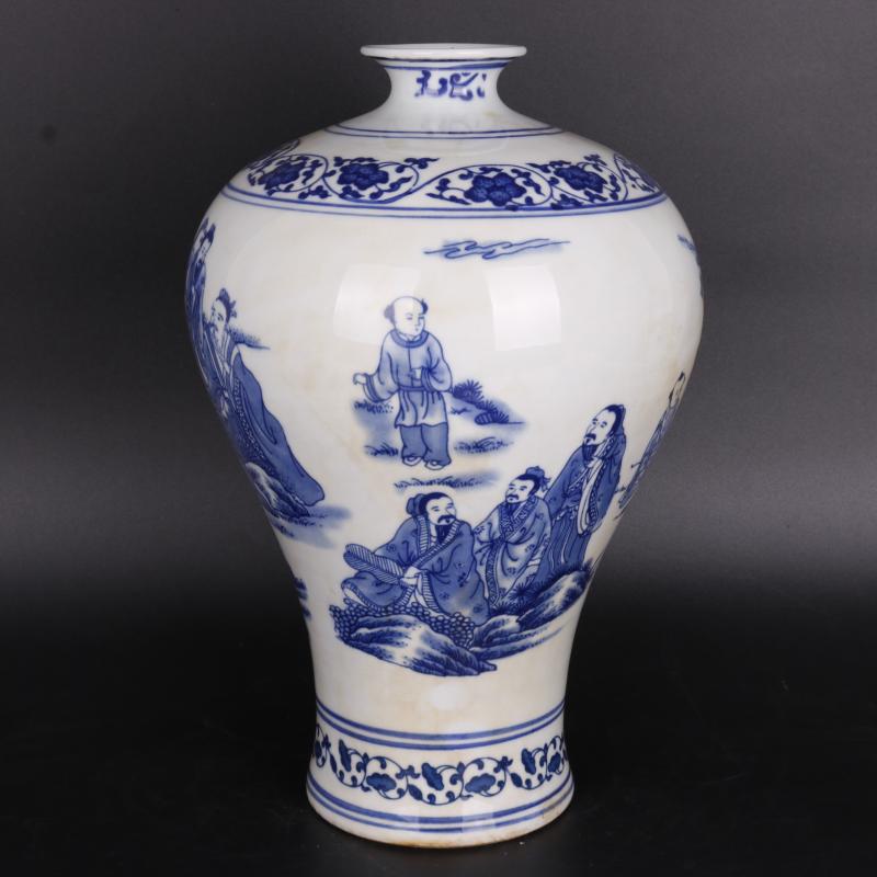 Antique crafts porcelain household of Chinese style living room rich ancient frame penjing collection the qing qianlong character mei bottle