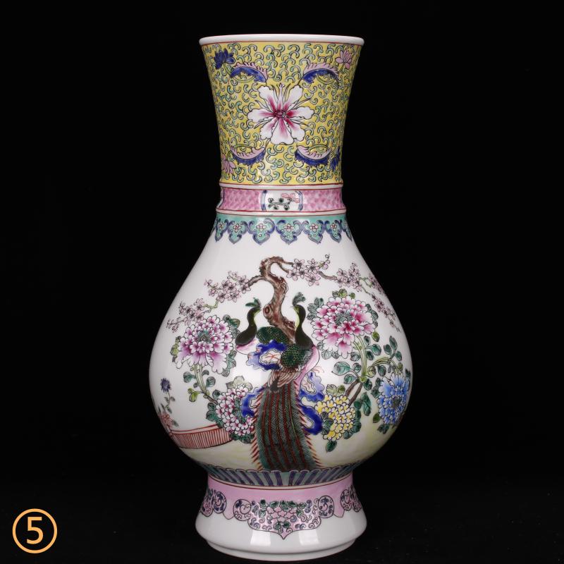 Jingdezhen imitation model of the reign of emperor kangxi enamel vase vintage Chinese style household furnishing articles antique antique collection