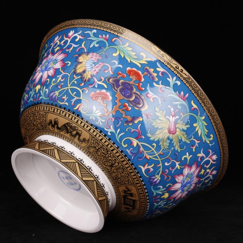 The Qing qianlong high - grade paint colored enamel 25 cm bottom com.lowagie.text.paragraph 10 inches large bowls large bowl classical home furnishing articles