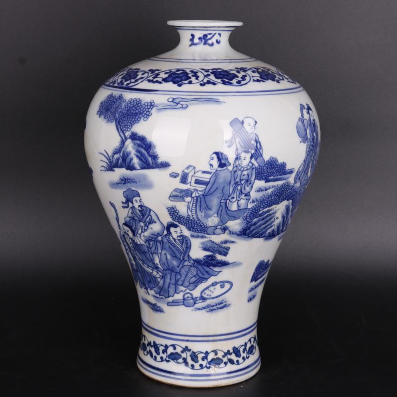 Antique crafts porcelain household of Chinese style living room rich ancient frame penjing collection the qing qianlong character mei bottle